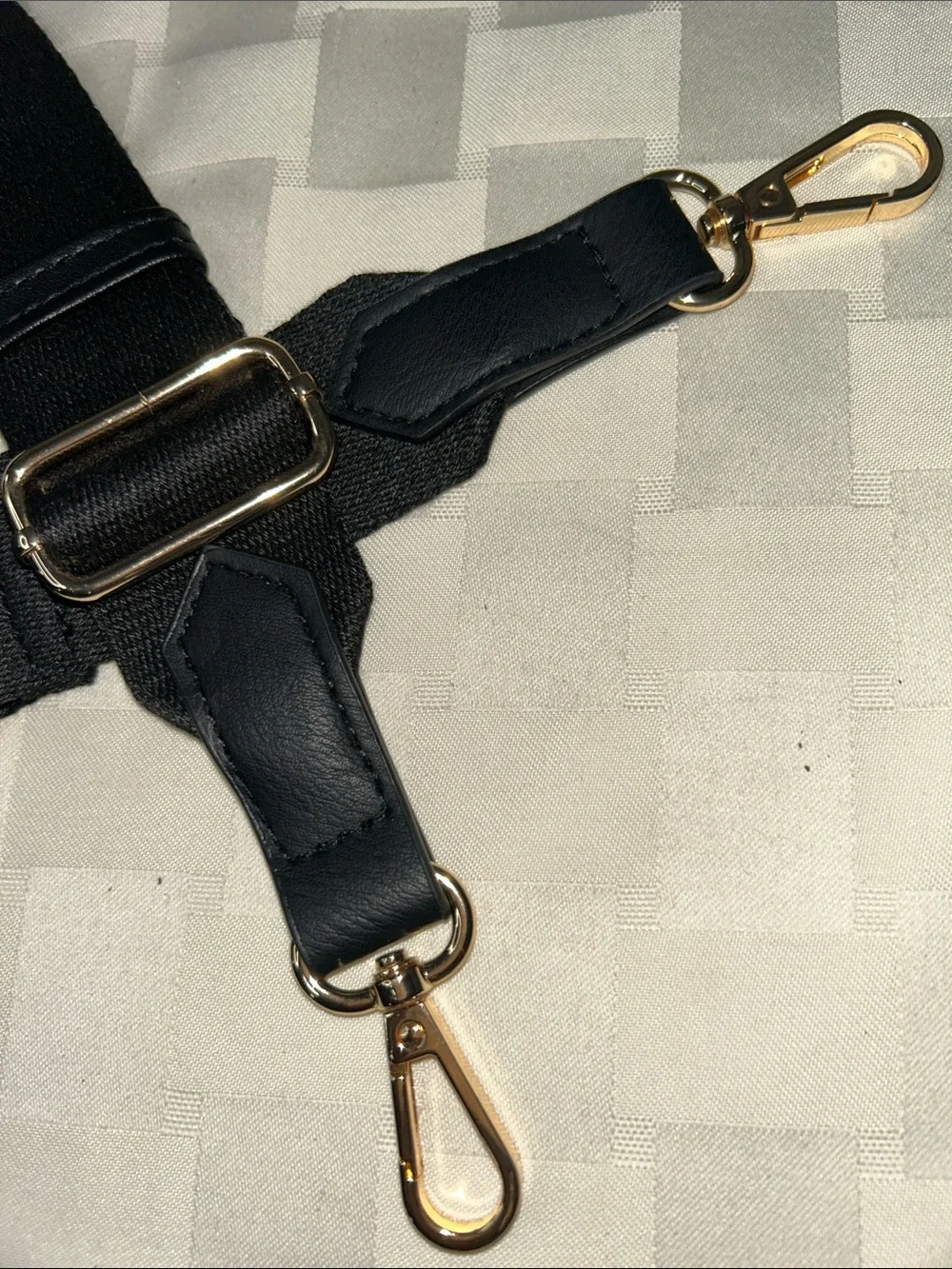 Black Wide Adjustable Strap with Gold Hardware